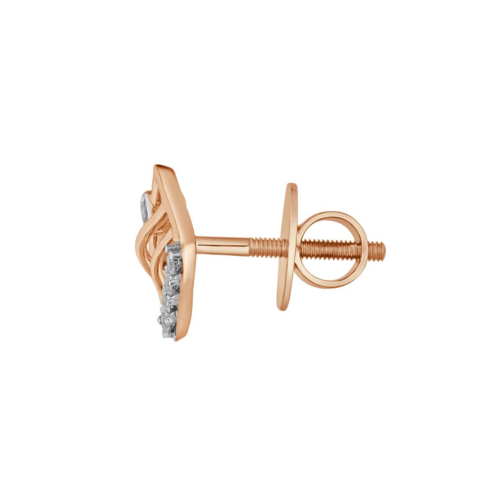 Geometric Design Mismatch Diamond Earrings-Earrings-OER23I60-D900X0C