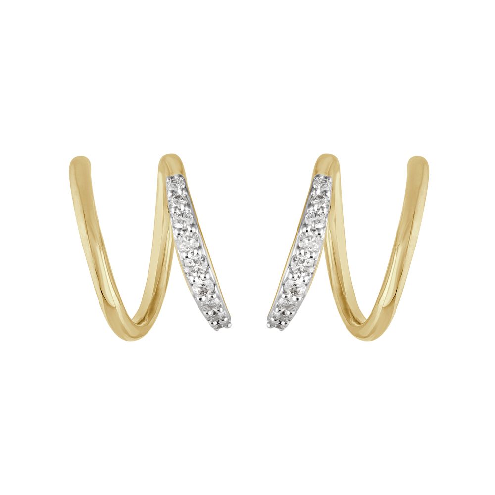 Spiral Design Diamond Earrings-Diamond-OER23I64-D900R0C