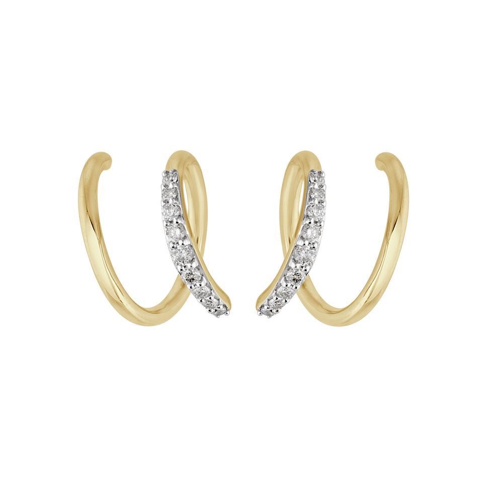 Spiral Design Diamond Earrings-Diamond-OER23I64-D900R0C