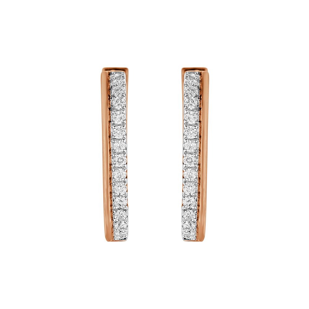 Urbane Rose Gold and Diamond Earrings-Diamond-OER23I72-D900X0C