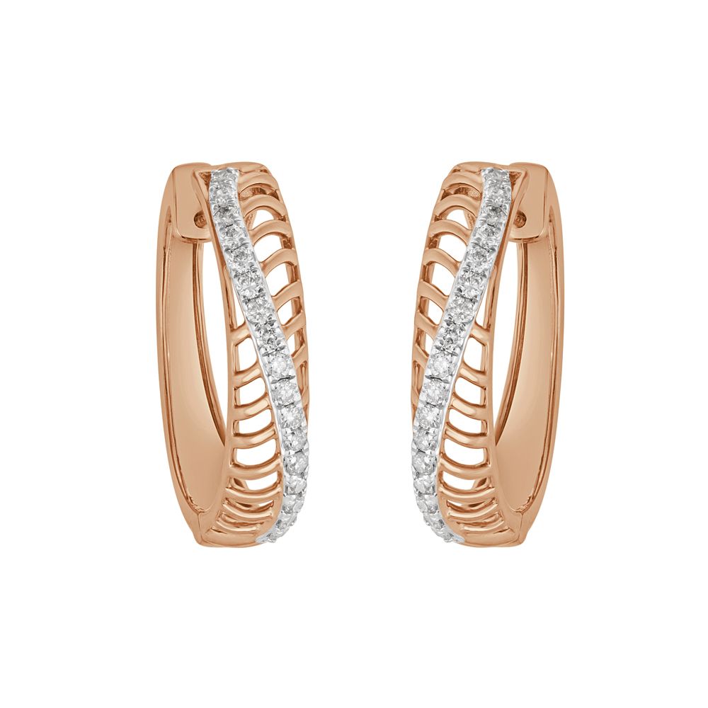 Classic Round Earrings in Rose Gold-Earrings-OER23I73-D900X0C