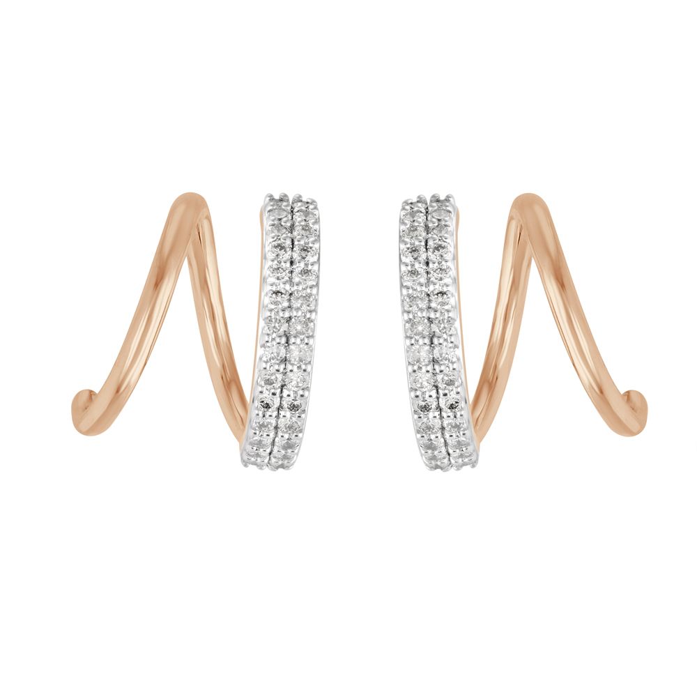 Spiral Design Diamond Earrings-Earrings-OER23I74-D900X0C