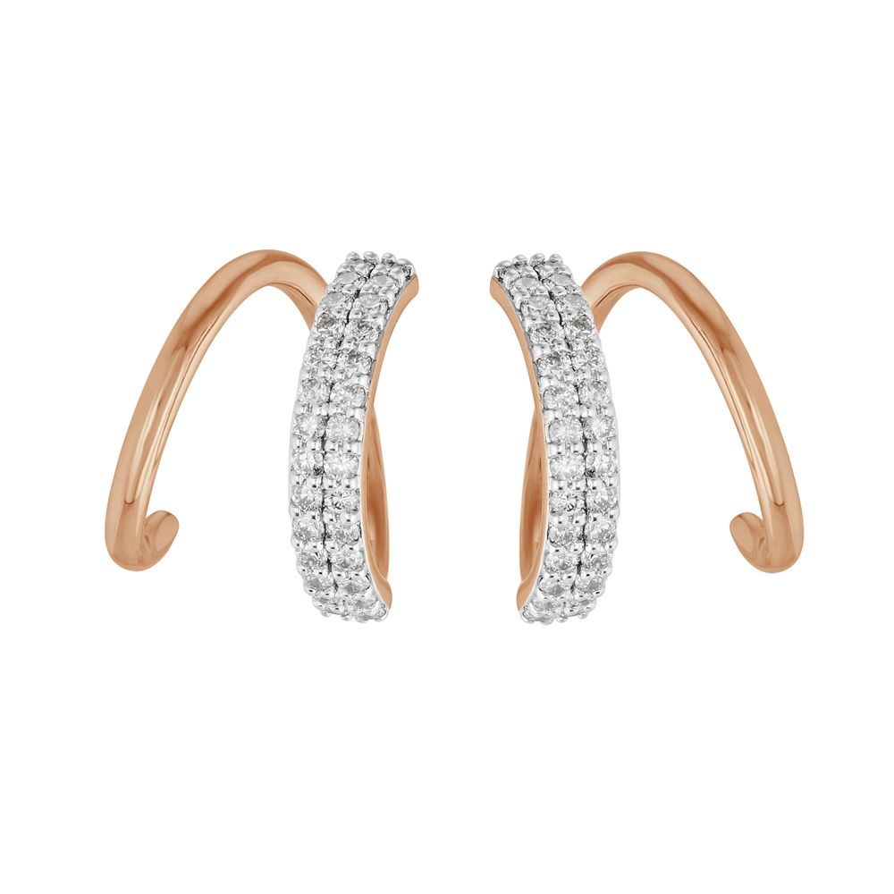 Spiral Design Diamond Earrings-Earrings-OER23I74-D900X0C
