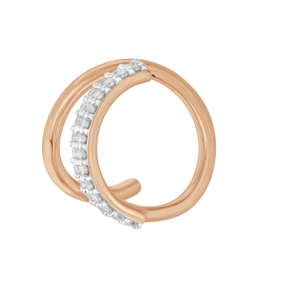 Spiral Design Diamond Earrings-Earrings-OER23I74-D900X0C