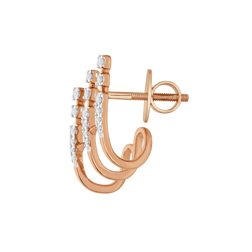 Stunning 14Kt Rose Gold and Diamond Earrings-Earrings-OER23I77-D900X0C