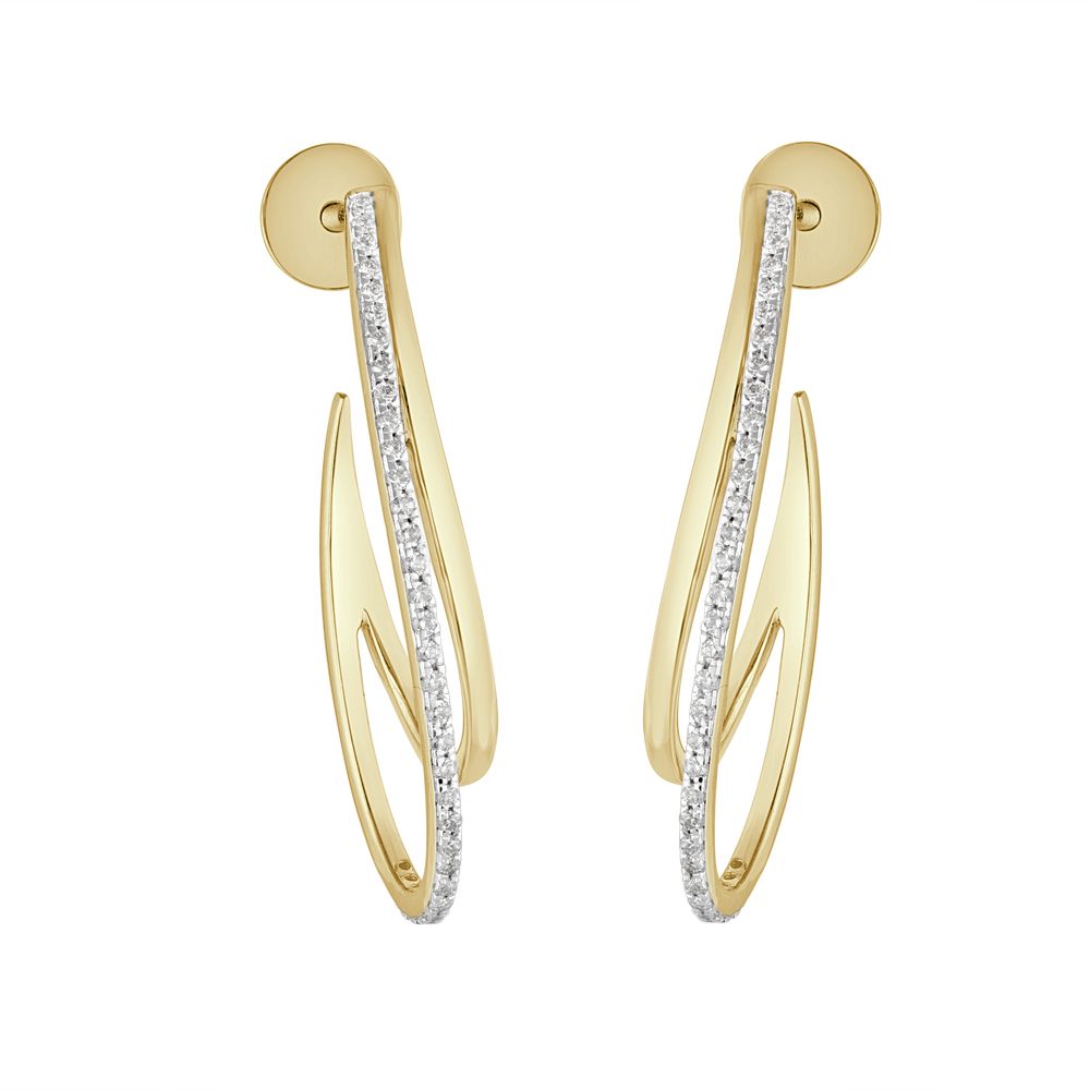 Classy Hoop Diamond Earrings-Earrings-OER23I80-D400R0B