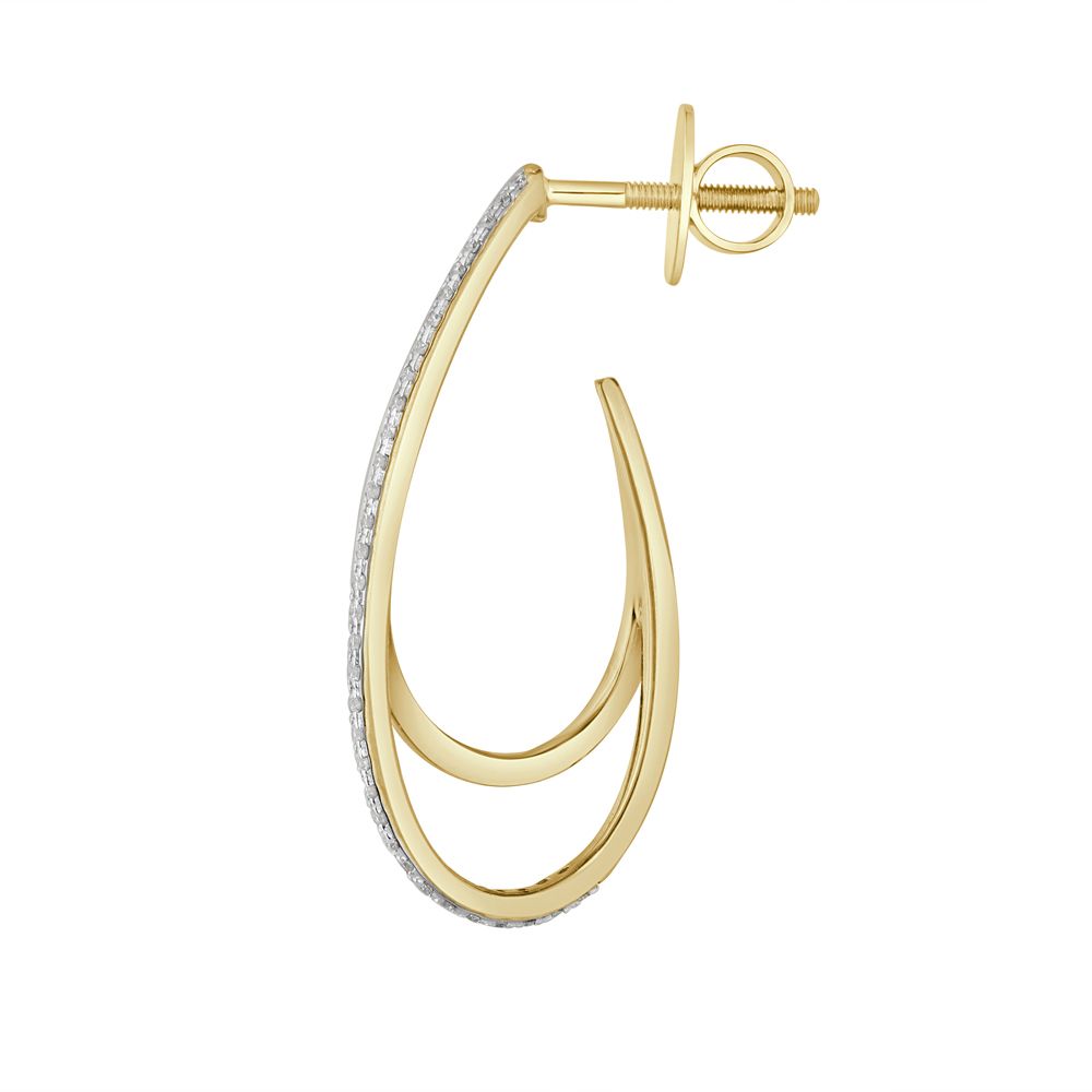 Classy Hoop Diamond Earrings-Earrings-OER23I80-D400R0B