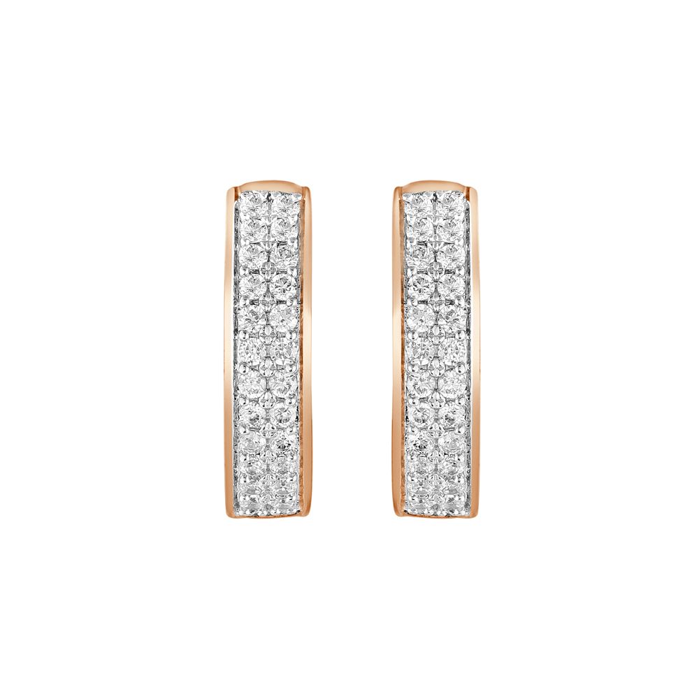 Stylish Diamond Hoop Earrings-Earrings-OER23I86-D400X0C