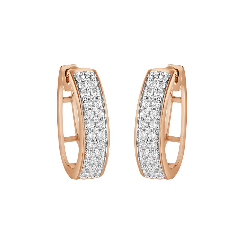 Stylish Diamond Hoop Earrings-Earrings-OER23I86-D400X0C