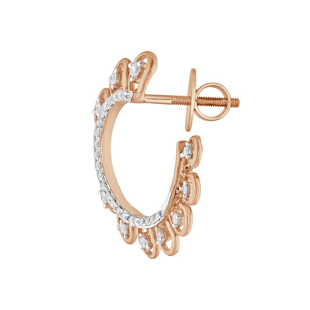 Floral Earrings in 18Kt Rose Gold-Earrings-OER23I87-D400X0B