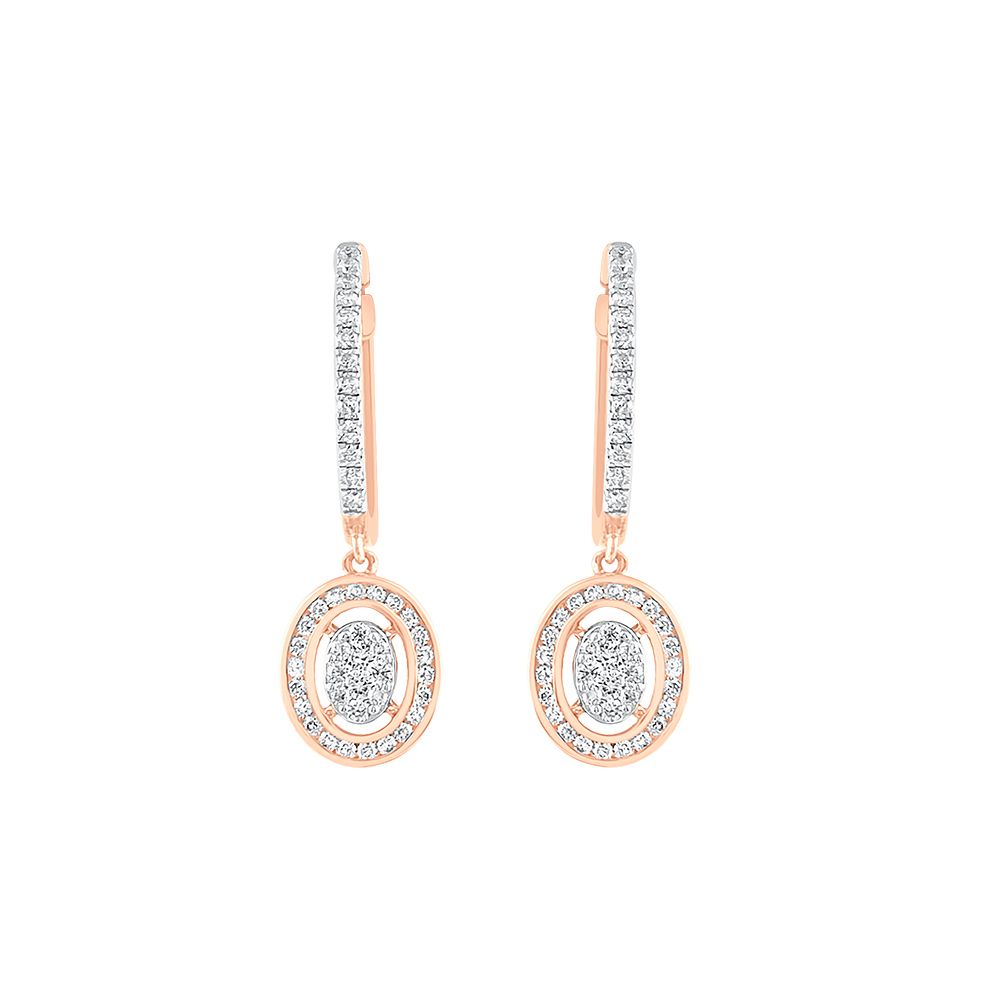 Enchanting Rose Gold and Diamond Earrings-Earrings-OER23I91-D400X0B