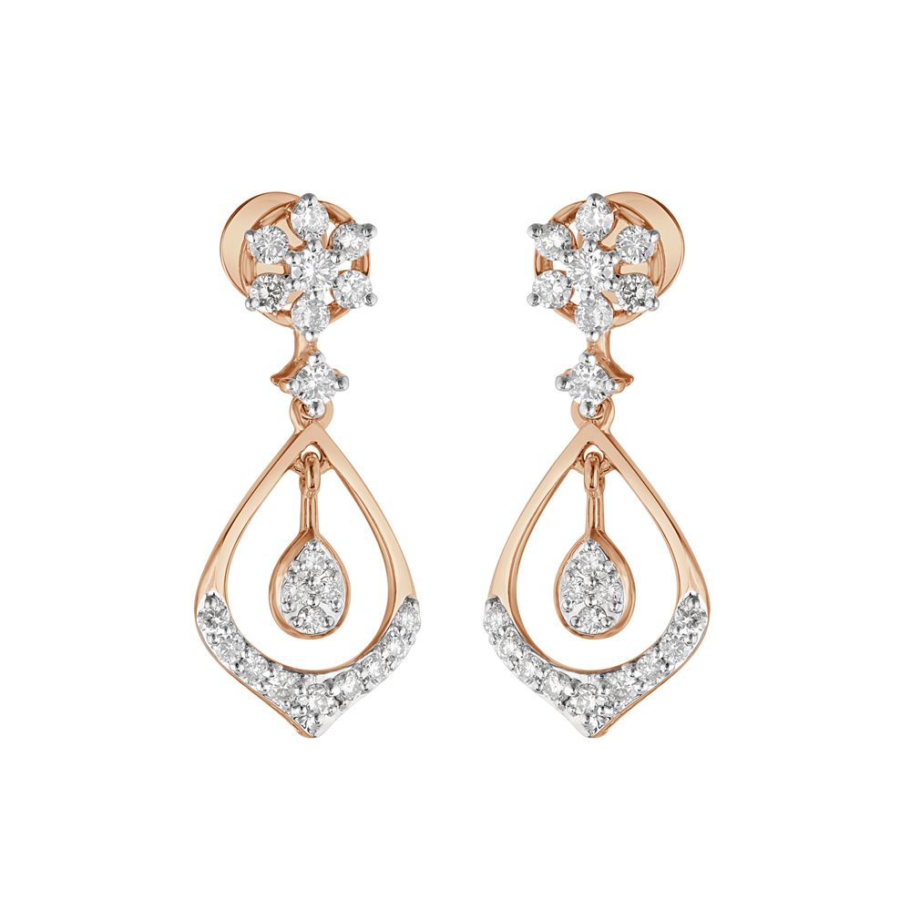 Gorgeous Diamond Drop Earrings-Earrings-OER23I93-D400X0B