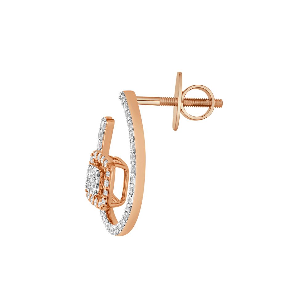 Modern Diamond and Rose Gold Earrings-Earrings-OER23I96-D300X0B