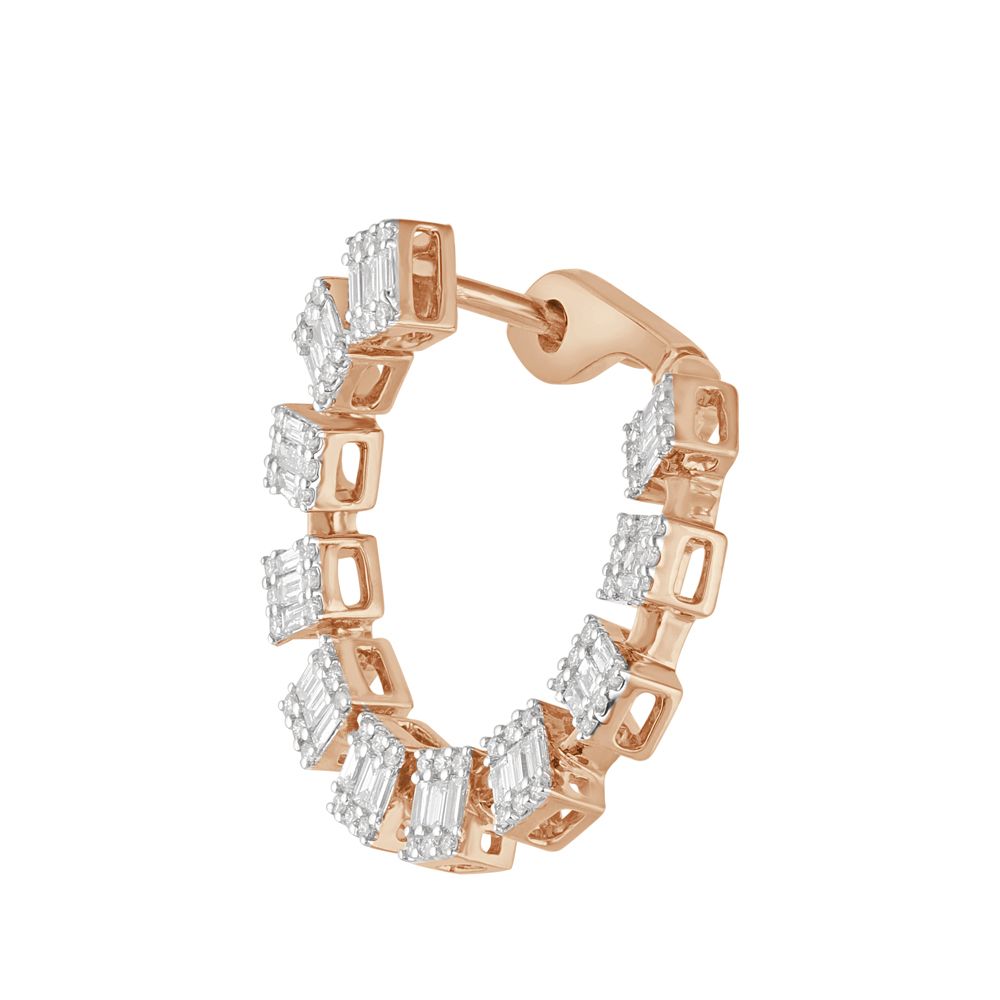 Elegant Diamond and Rose Gold Earrings-Earrings-OER23J01-D300X0B