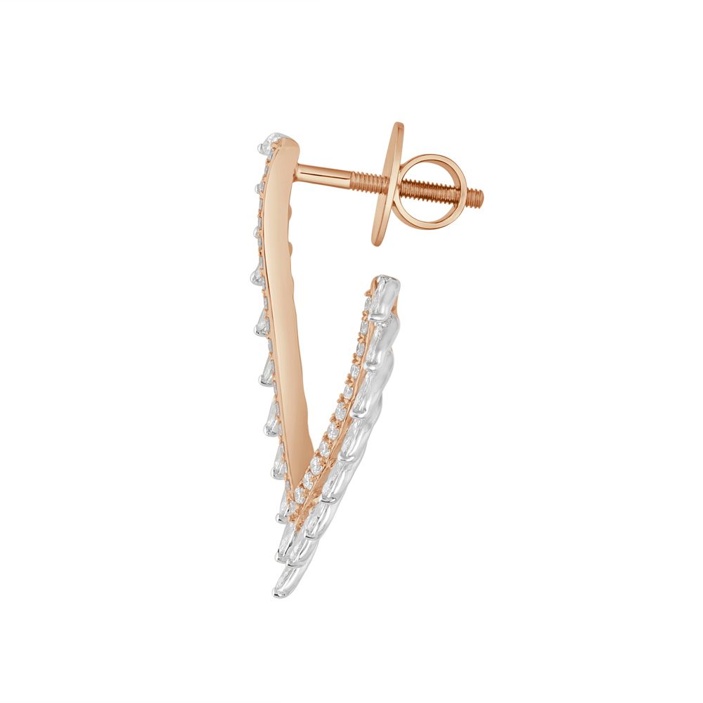 Leafy Diamond Earrings-Earrings-OER23J02-D300X0B