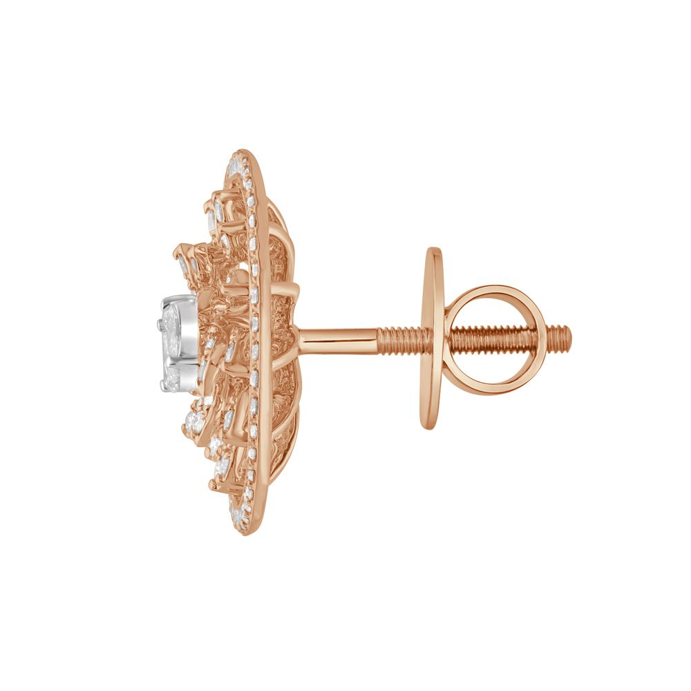 Simple Round Diamond Earrings-Earrings-OER23J03-D300X0B