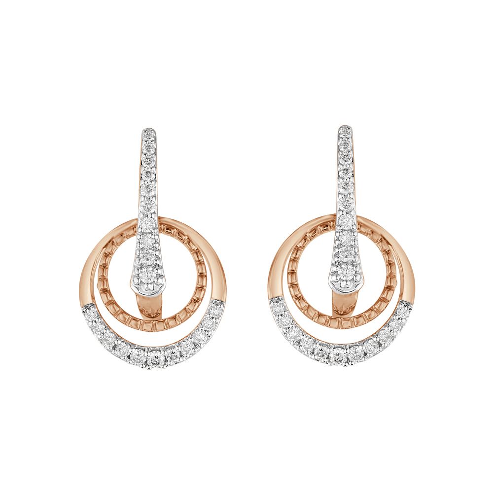 Simple Geometric Diamond Earrings-Earrings-OER23J05-D400X0C