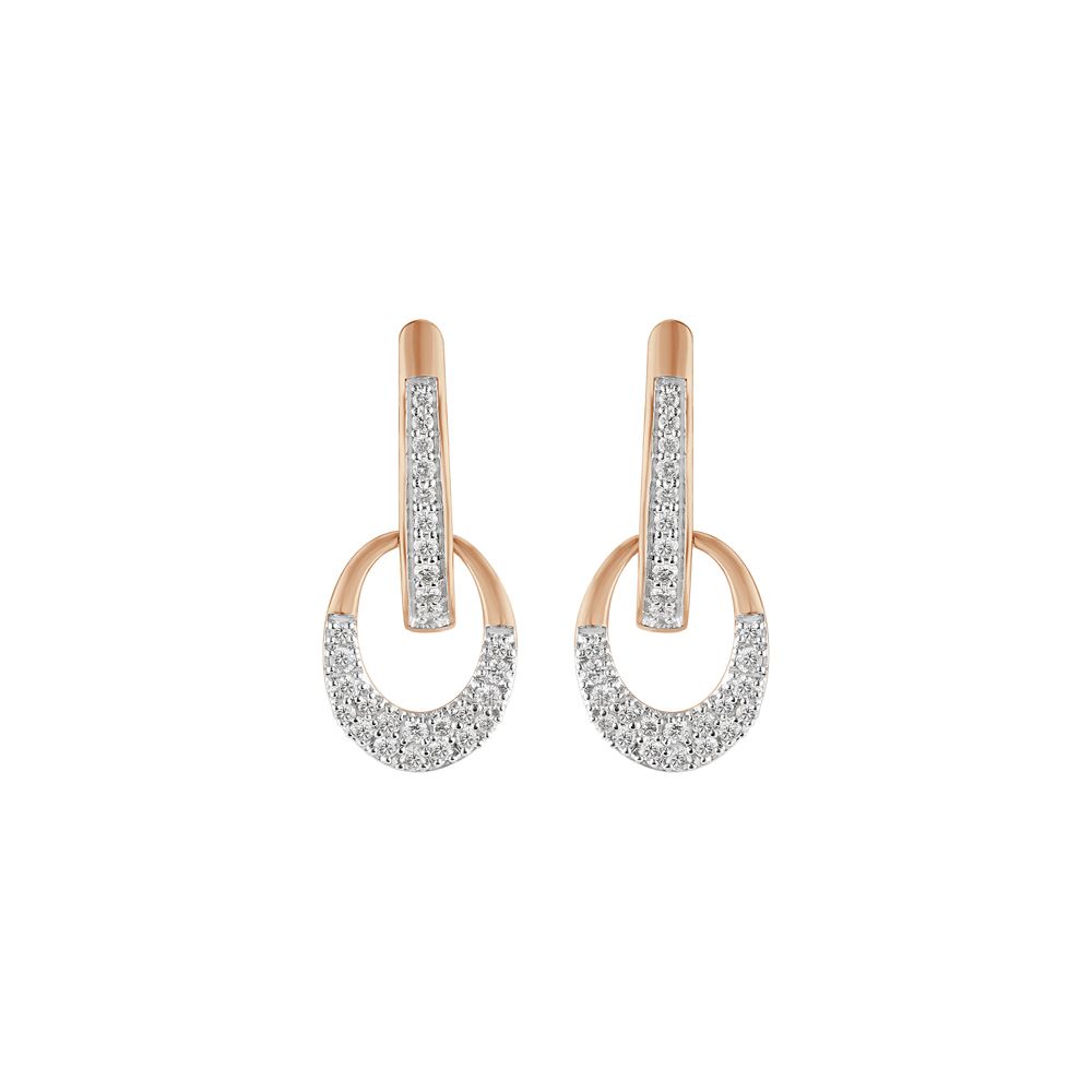 Oval Design Diamond Earrings-Earrings-OER23J06-D400X0C