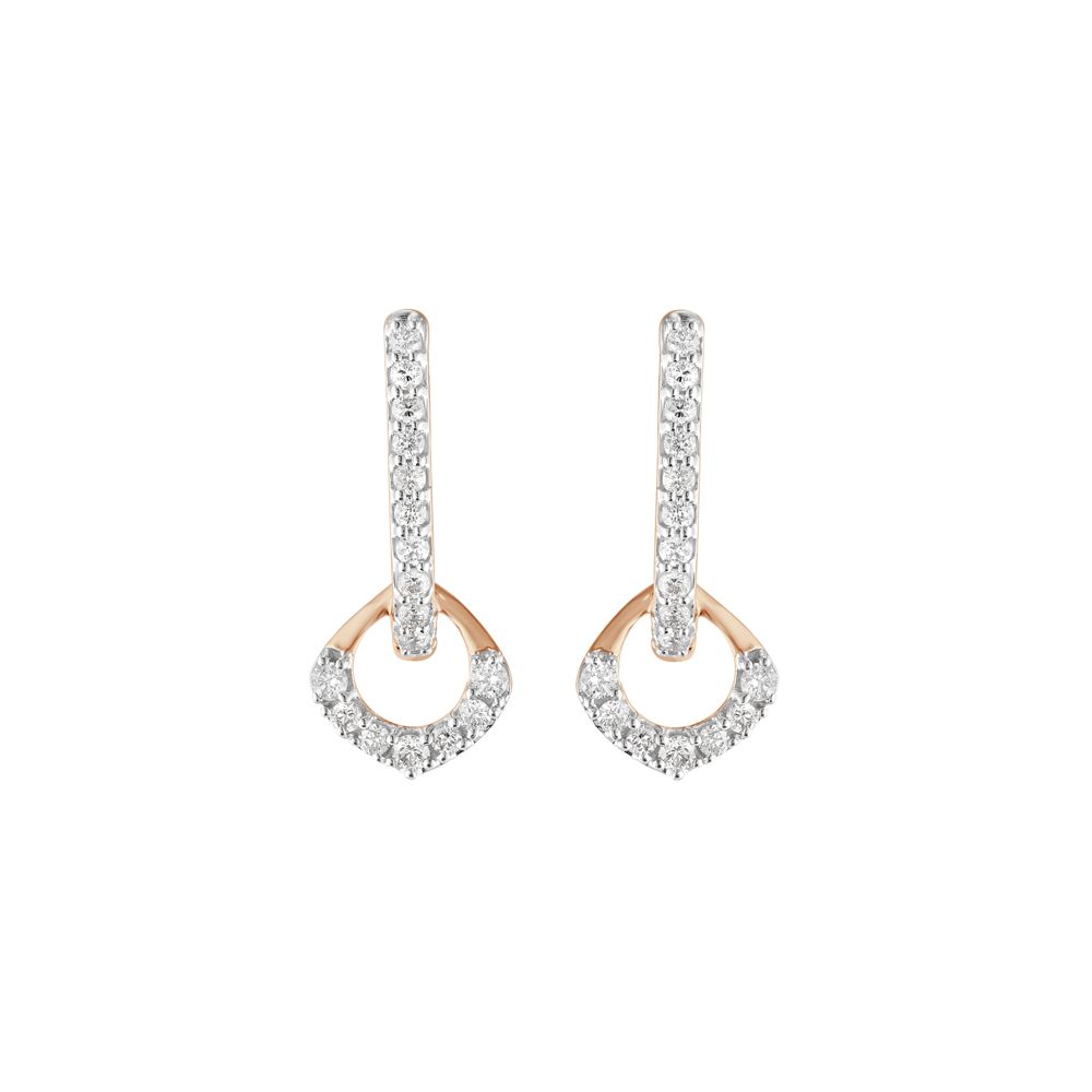 Eclectic Geometric Design Diamond Earrings-Earrings-OER23J07-D400X0C