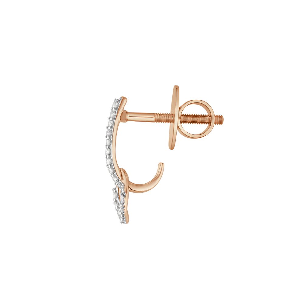 Eclectic Geometric Design Diamond Earrings-Earrings-OER23J07-D400X0C