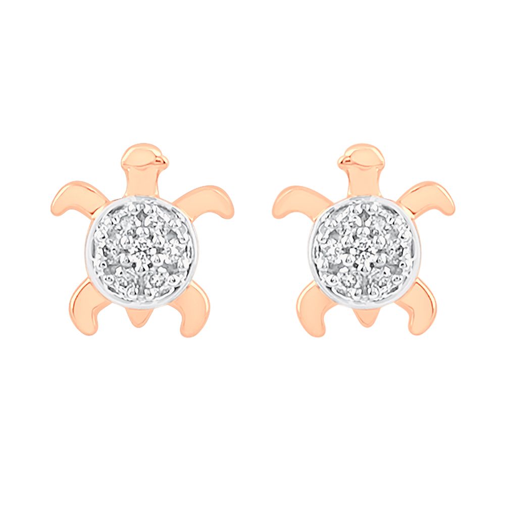 Turtle Design Diamond Studs-Earrings-OER23J11-D900X0C