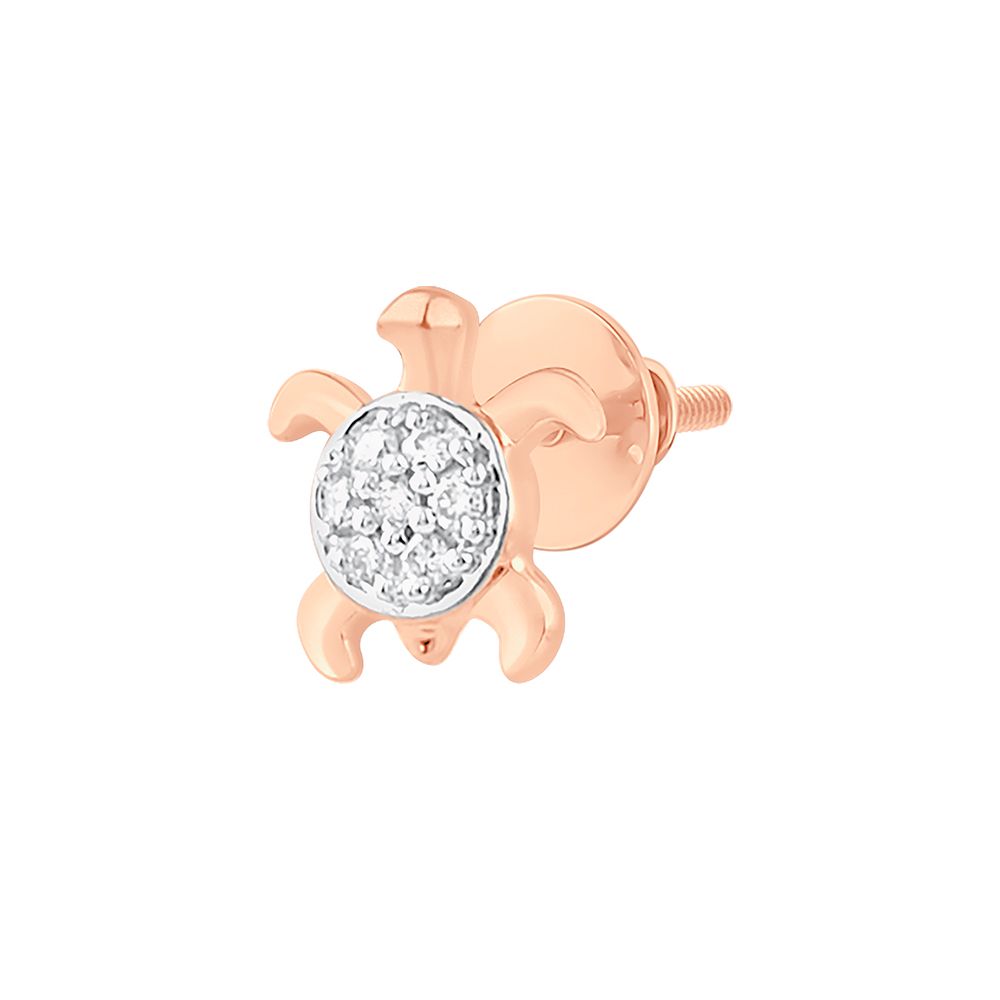 Turtle Design Diamond Studs-Earrings-OER23J11-D900X0C