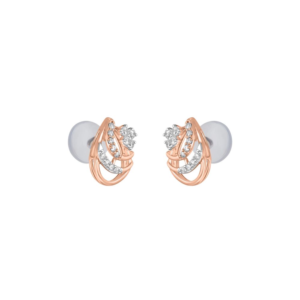 Breathtaking Drop Design Diamond Studs-Earrings-OER23J12-D900X0C