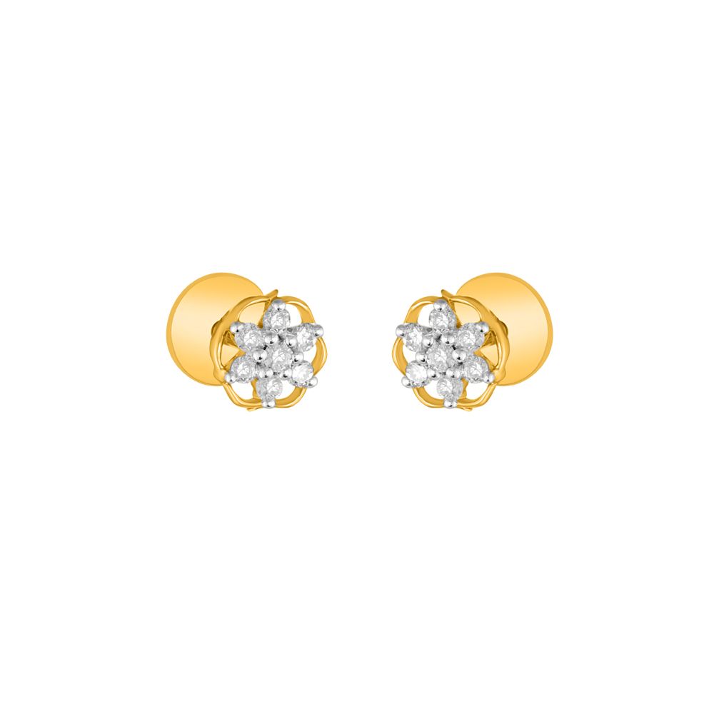 Simple Diamond Cluster Studs-Earrings-OER23J14-D900R0C