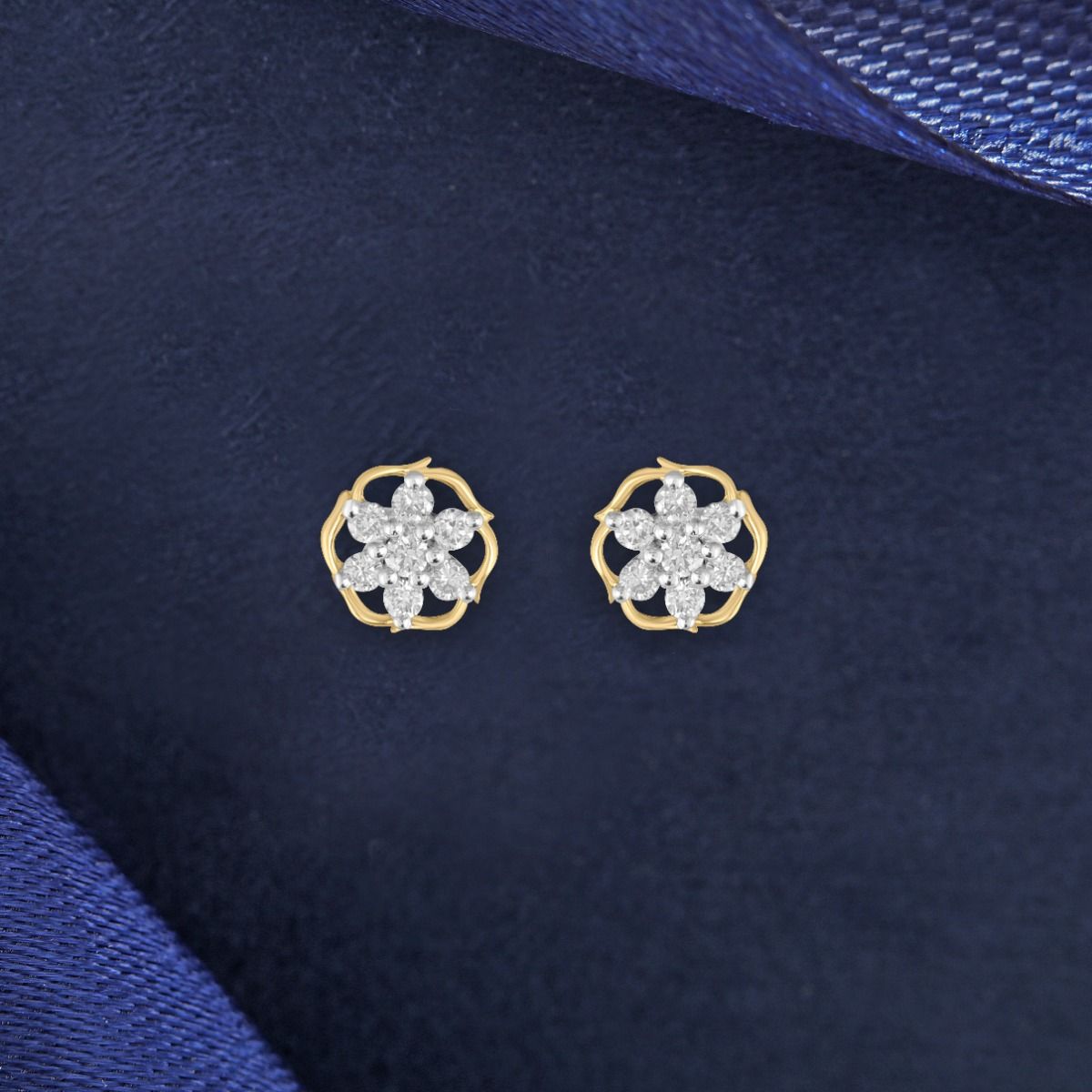 Simple Diamond Cluster Studs-Earrings-OER23J14-D900R0C