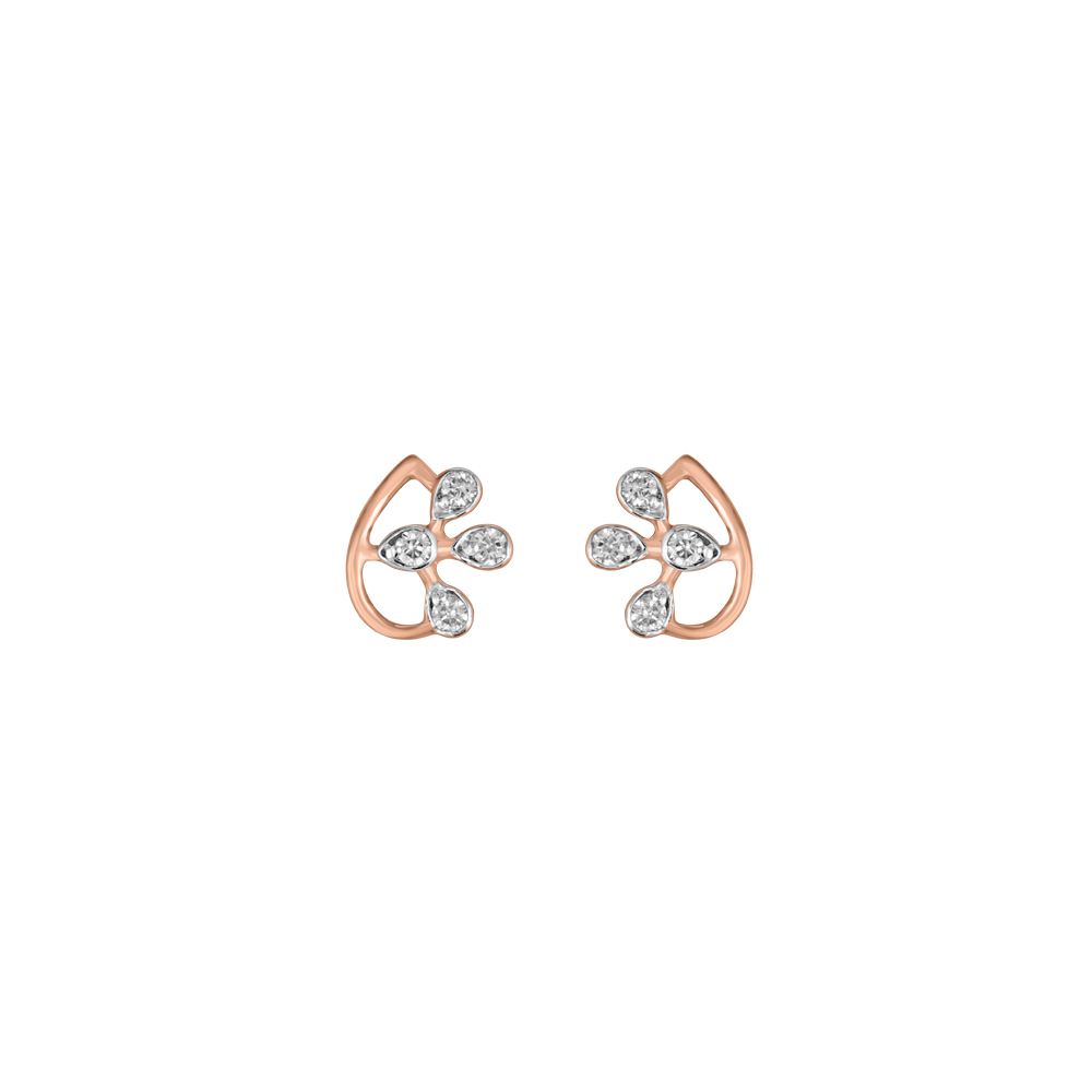Stylish 14Kt Rose Gold Studs-Earrings-OER23J16-D900X0C