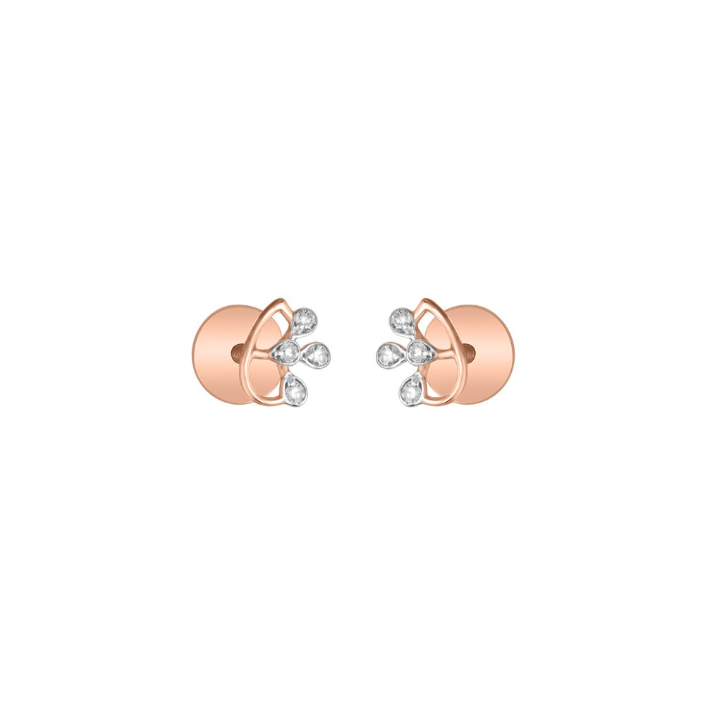 Stylish 14Kt Rose Gold Studs-Earrings-OER23J16-D900X0C