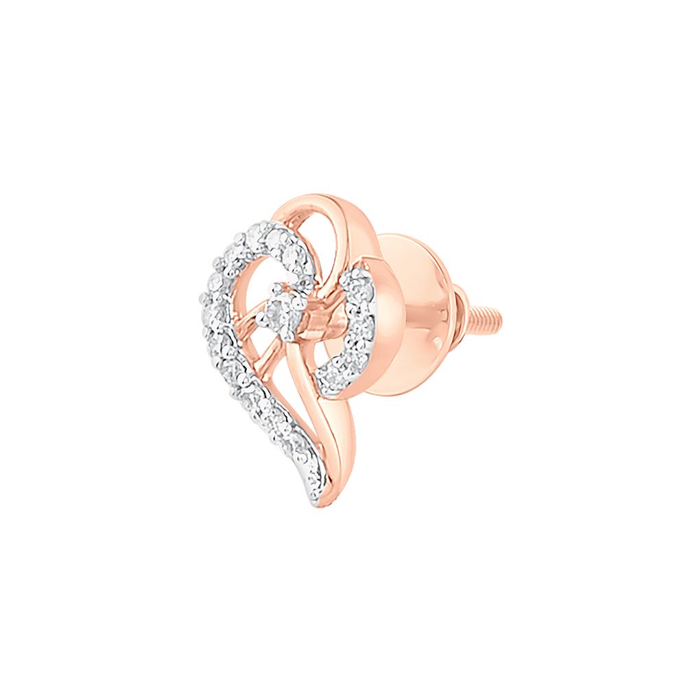 Swirl Design Diamond Studs-Earrings-OER23J18-D900X0C