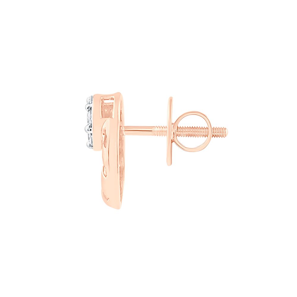 Round Diamond and Rose Gold Studs-Earrings-OER23J19-D900X0C