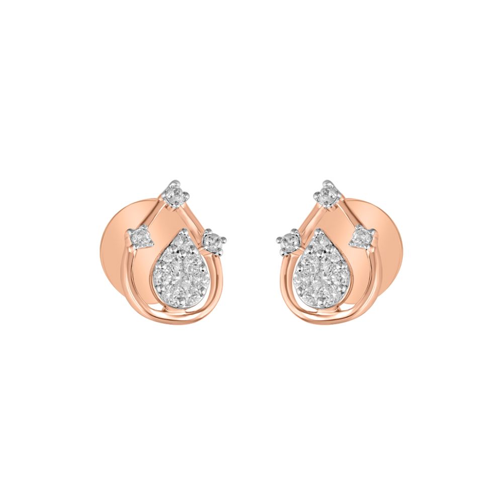 Sparkling Drop Design Diamond Earrings-Earrings-OER23J21-D900X0C