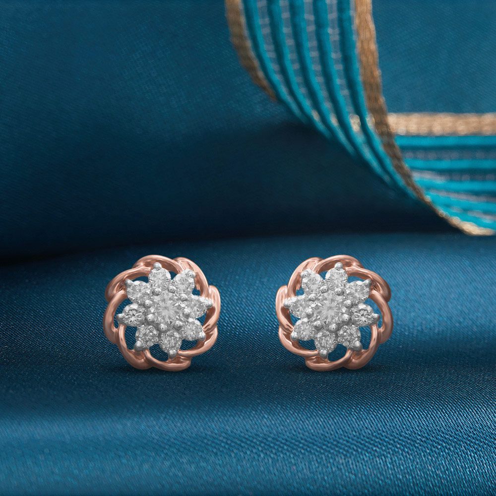 Elegant Diamond Nakshatra Studs-Earrings-OER23J22-D900X0C