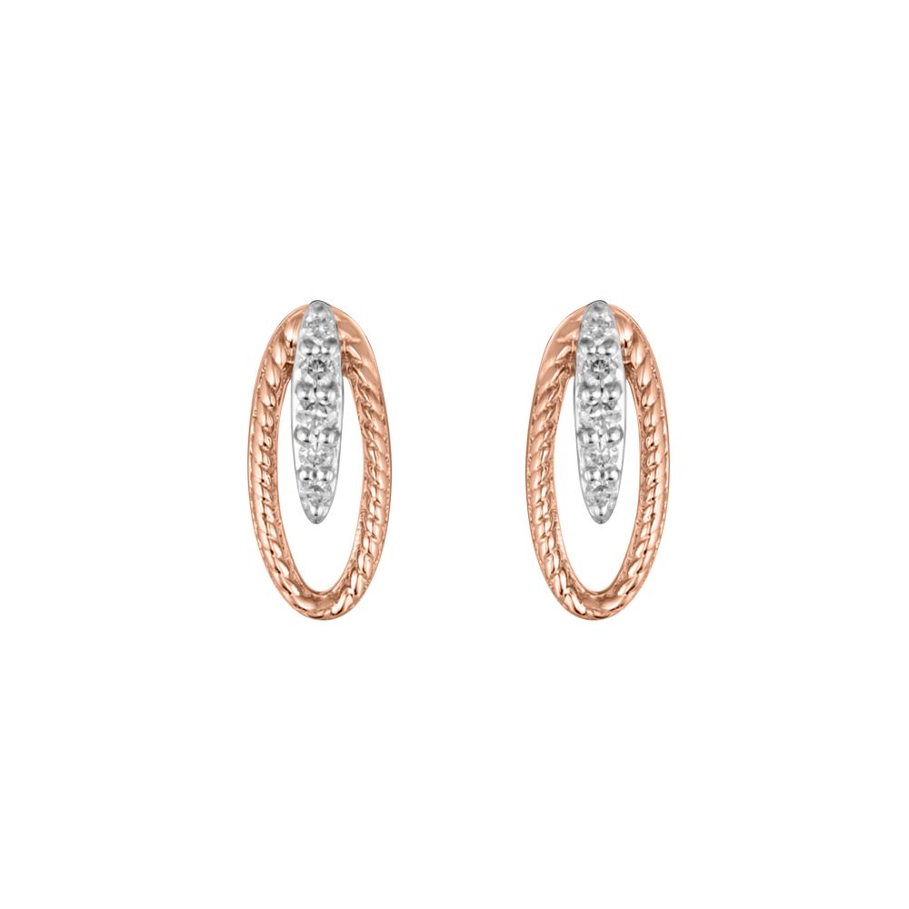 Simple Oval Design Diamond Studs-Earrings-OER23J23-D900X0C