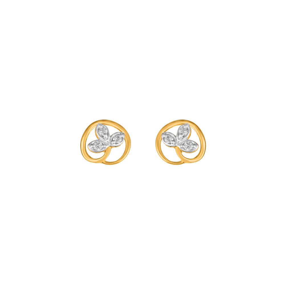 Nature Inspired Diamond Studs-Earrings-OER23J24-D900R0C