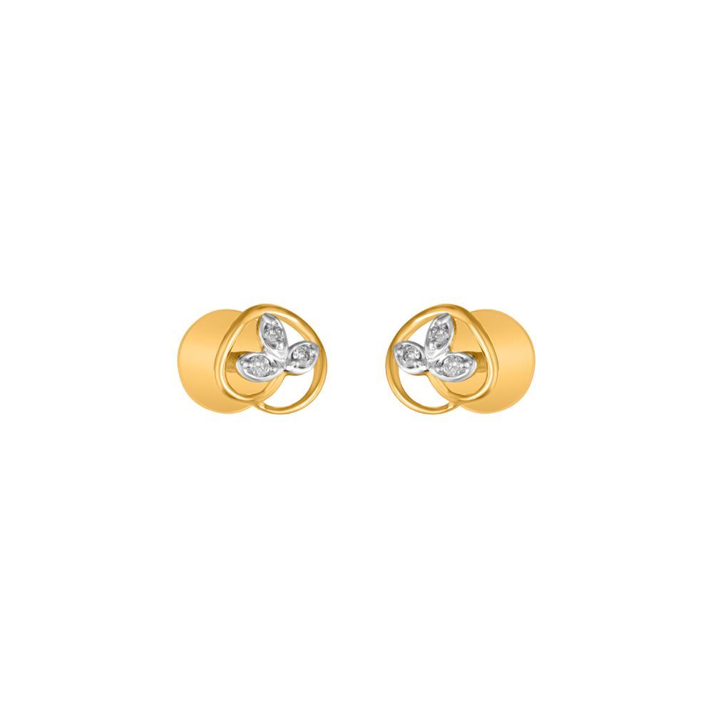 Nature Inspired Diamond Studs-Earrings-OER23J24-D900R0C