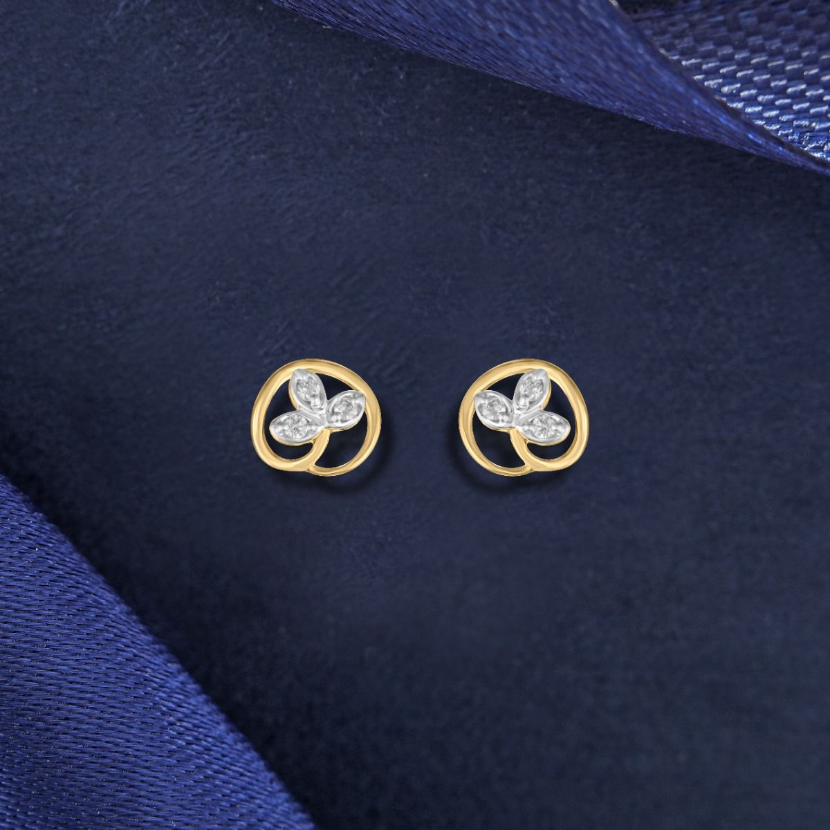 Nature Inspired Diamond Studs-Earrings-OER23J24-D900R0C