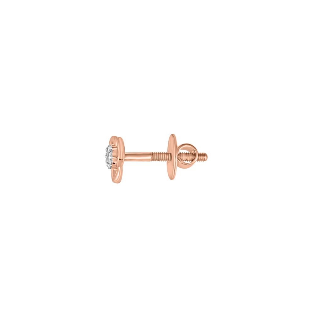 Floral Diamond and Rose Gold Studs-Earrings-OER23J25-D900X0C
