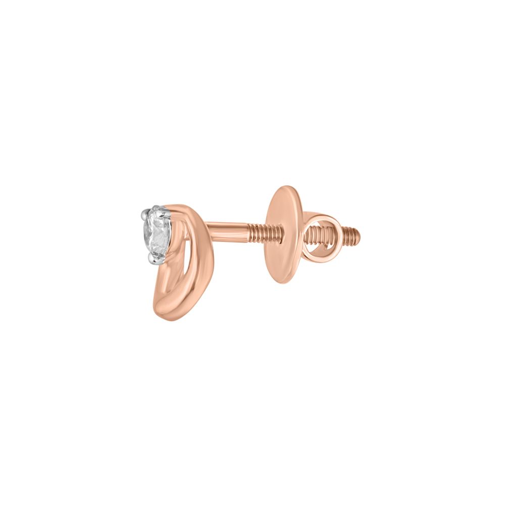 Geometric Design Rose Gold Studs-Earrings-OER23J26-D400X0C