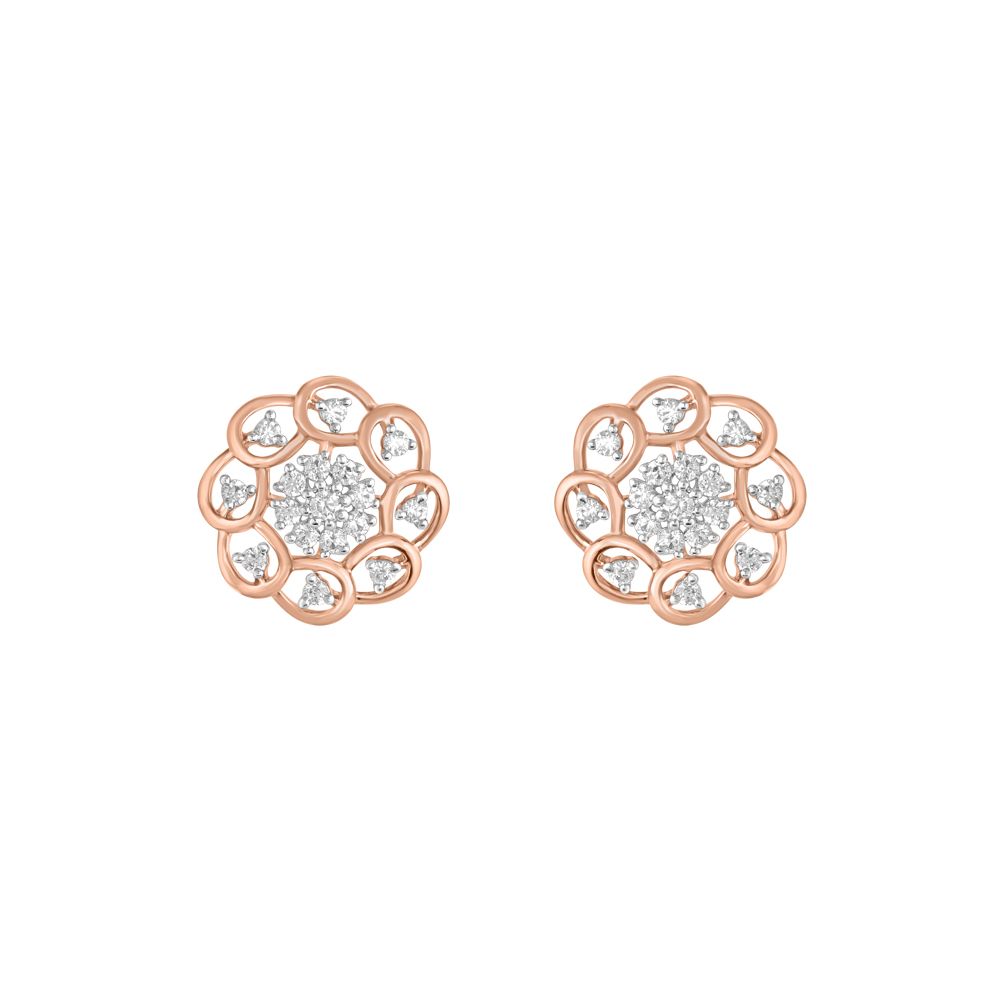 Dazzling Floral Diamond Studs-Earrings-OER23J29-D900X0C