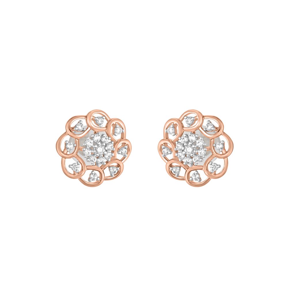 Dazzling Floral Diamond Studs-Earrings-OER23J29-D900X0C