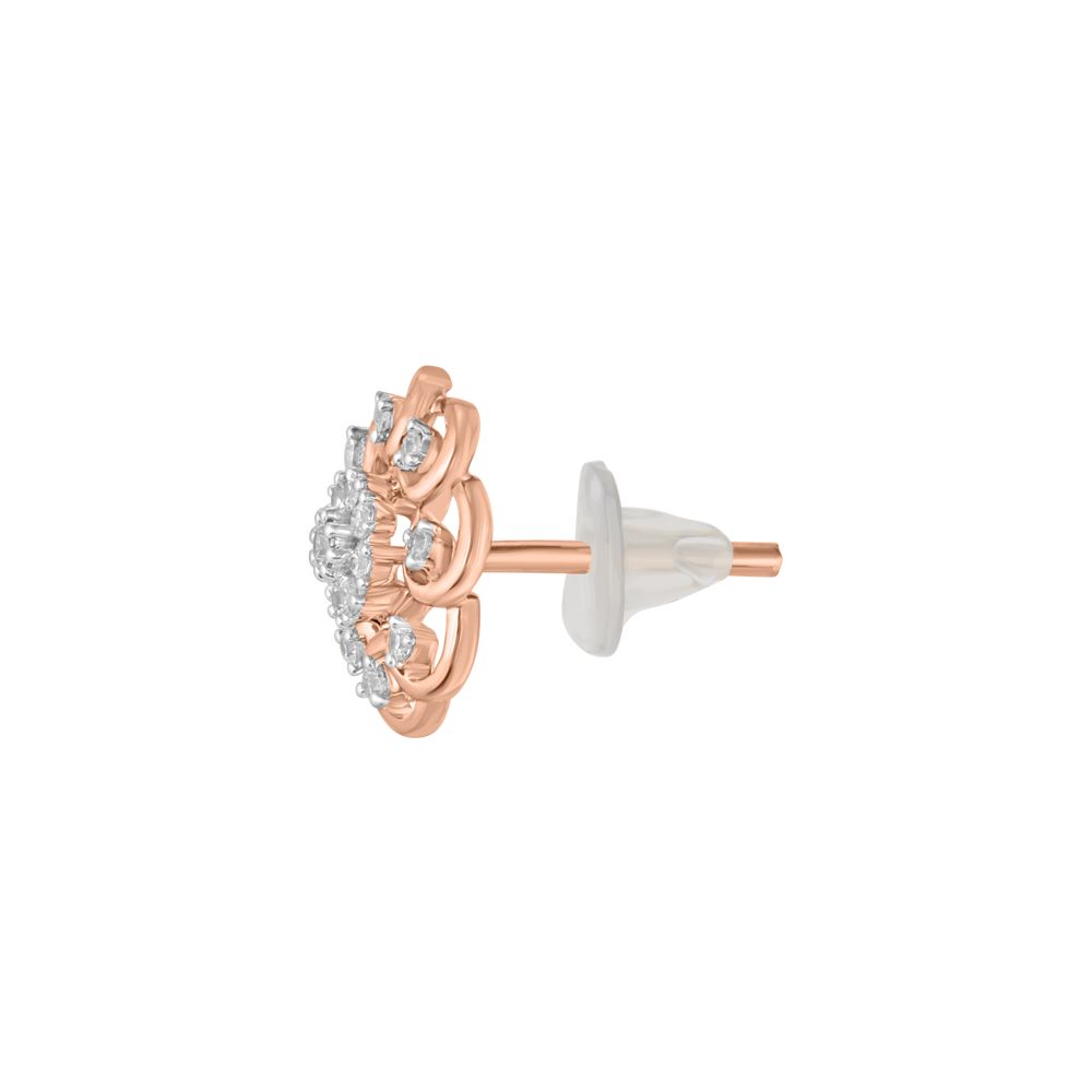 Dazzling Floral Diamond Studs-Earrings-OER23J29-D900X0C