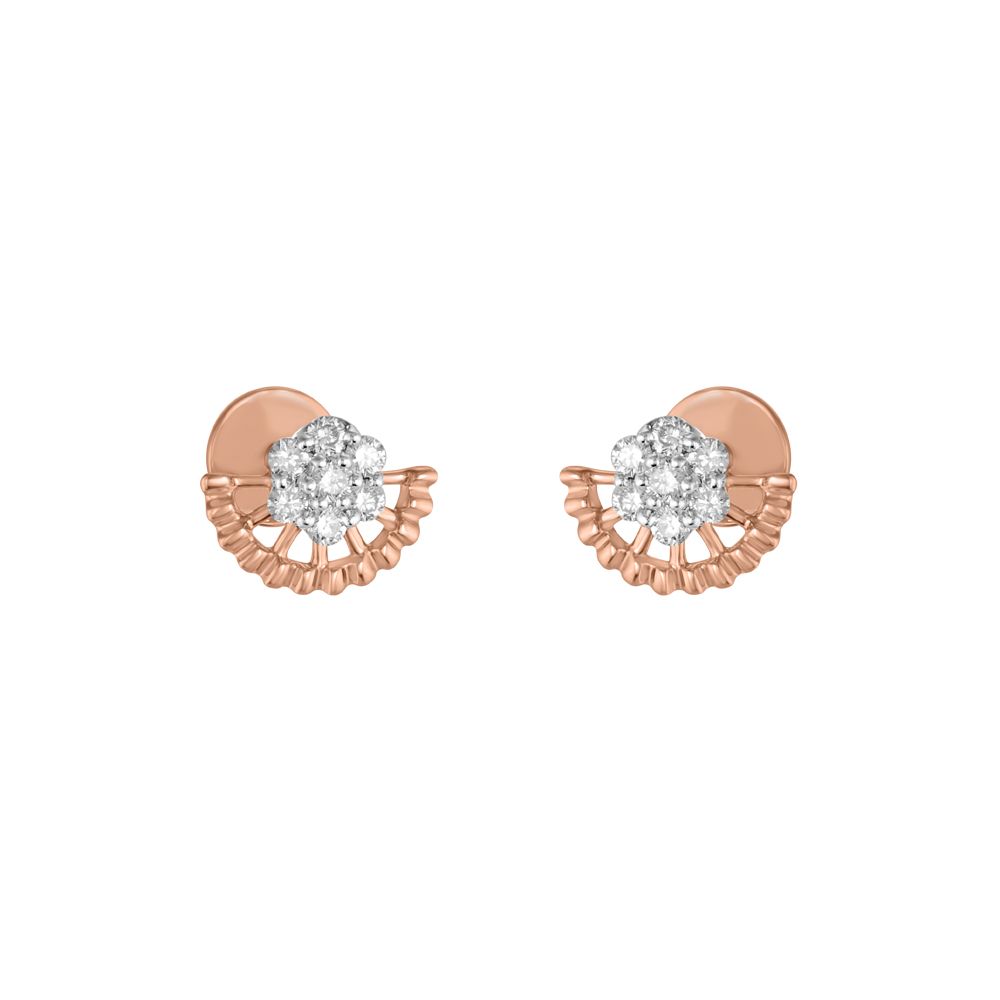 Half Moon Design Diamond Studs-Earrings-OER23J30-D900X0C