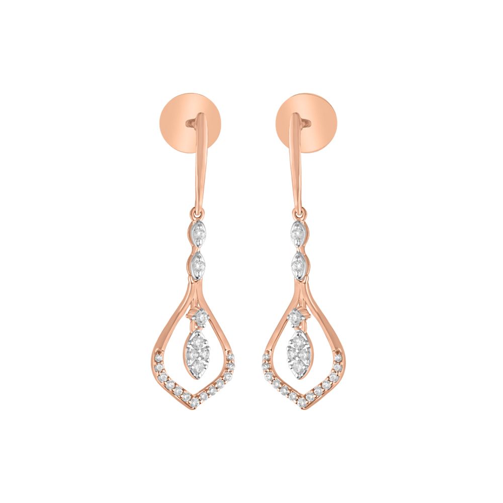 Eclectic Drop Design Diamond Earrings-Earrings-OER23J32-D900X0C