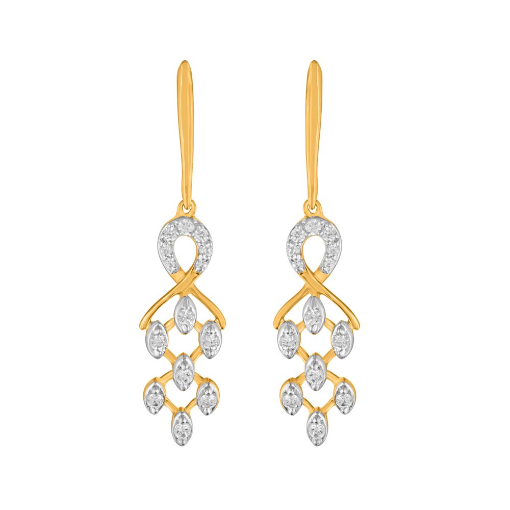 Stunning Diamond Drop Earrings-Earrings-OER23J33-D900R0C
