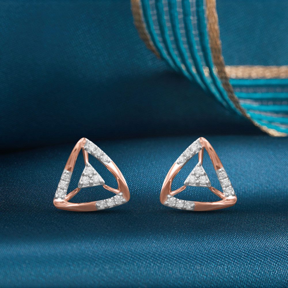 Delicate Triangle Diamond Studs-Earrings-OER23J40-D900X0C