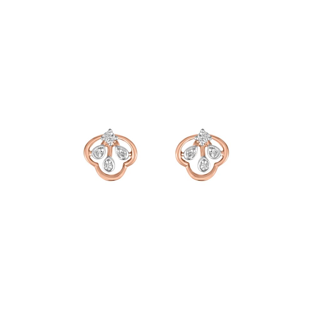 Beautiful Diamond and Rose Gold Studs-Earrings-OER23J42-D900X0C