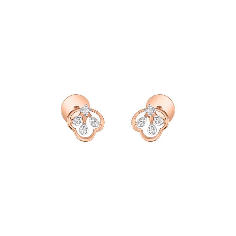 Beautiful Diamond and Rose Gold Studs-Earrings-OER23J42-D900X0C